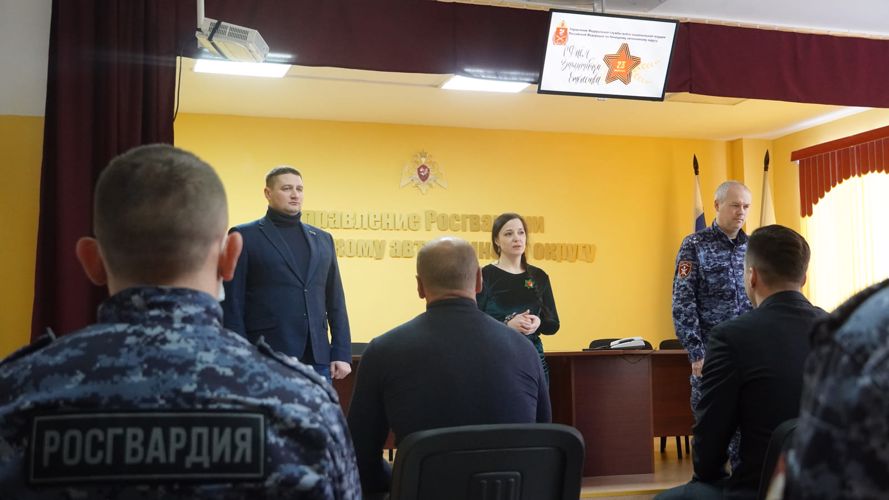 Личный состав Управления Росгвардии по Ненецкому автономному округу поздравили с Днём защитника Отечества