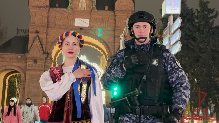 В НАО сотрудники вневедомственной охраны Росгвардии приняли эстафету флешмоба в честь Года единства народов России (видео)