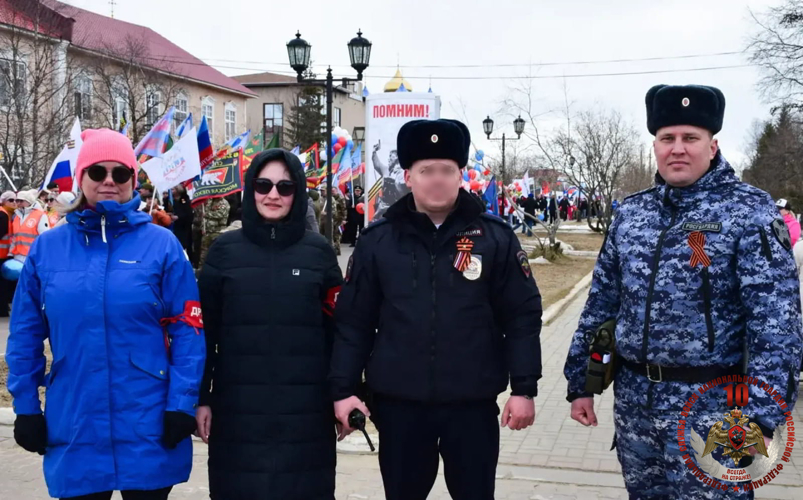 Сотрудники Управления Росгвардии по НАО поддержали акцию «Георгиевская ленточка»