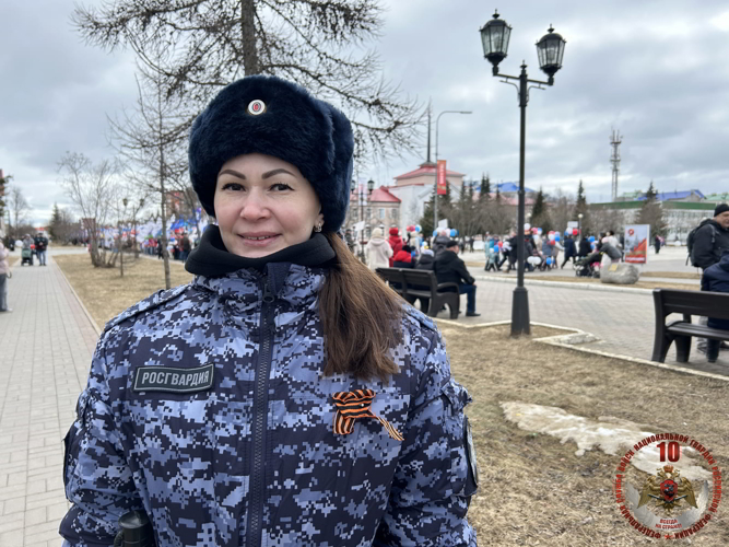 Сотрудники Управления Росгвардии по НАО поддержали акцию «Георгиевская ленточка»